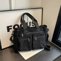 Claire | Corduroy Multi-Pocket Convertible Tote Bag