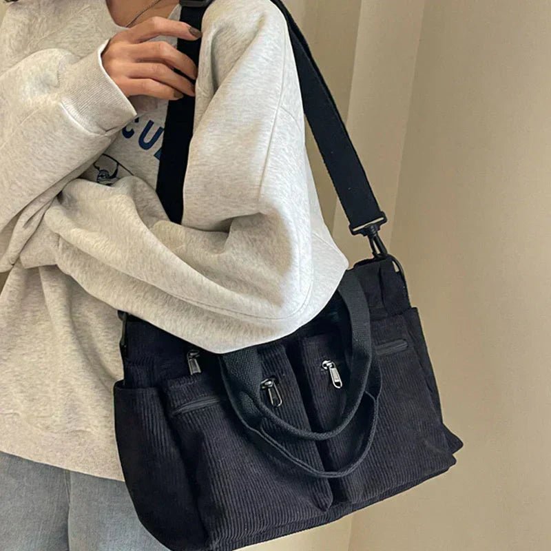 Amelia | Women's Corduroy Multi-Pocket Convertible Tote Bag 1