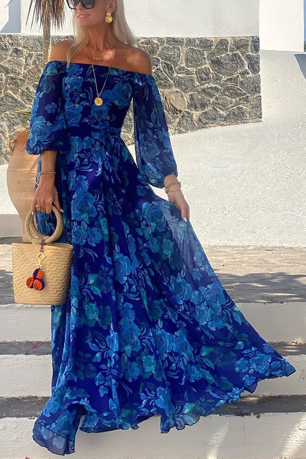 Amelia | Women's Floral Off-Shoulder Mother of the Bride Dress Maxi 0