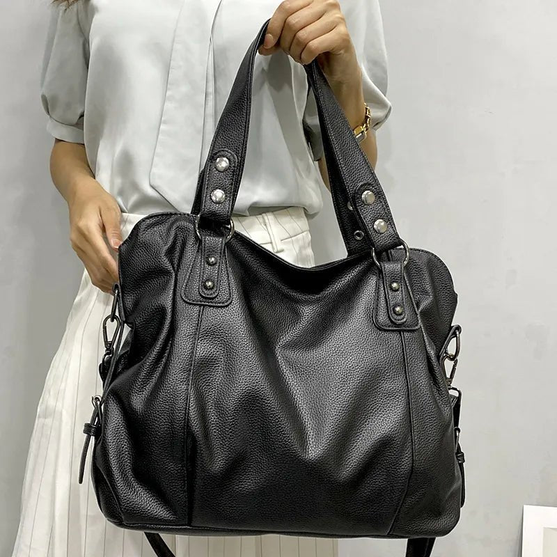 Amelia | Women's Large Capacity Leather Shoulder Tote Bag Studded 1