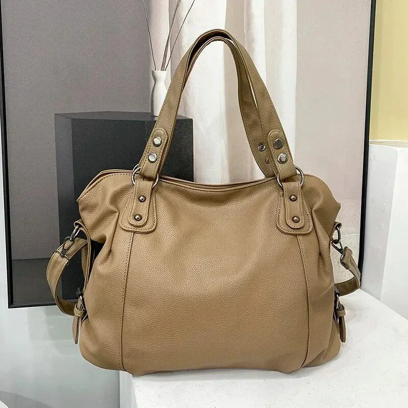 Amelia | Women's Large Capacity Leather Shoulder Tote Bag Studded 2
