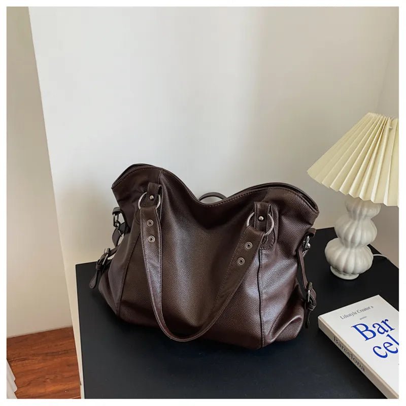 Amelia | Women's Large Capacity Leather Shoulder Tote Bag Studded 3