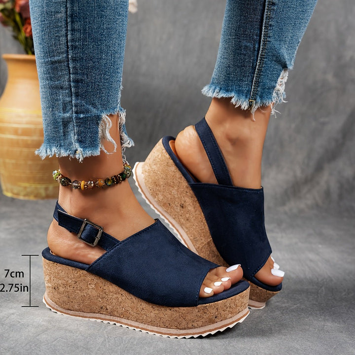 Amelia | Women's Leopard Print Platform Wedge Comfortable Sandals Buckle Strap 3