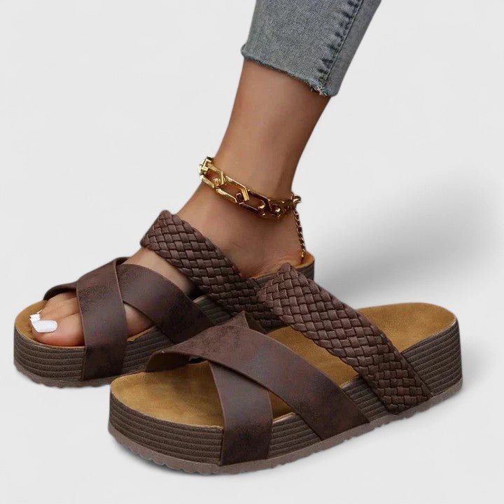 Amelia | Women's Orthopedic Platform Comfortable Sandals Braided Cross-Strap 0