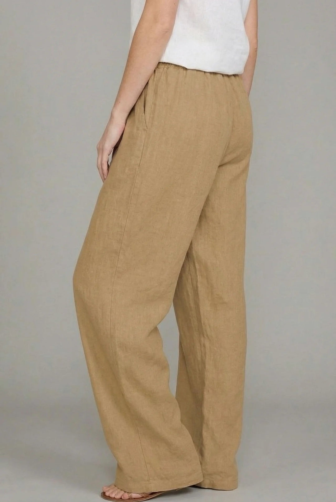 Amelia | Women's Relaxed Drawstring Wide Leg Pants Linen Summer 2