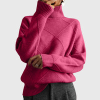 Sophia | Geometric Pattern Turtleneck Sweater