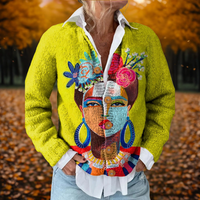 Mia | Art Printed Autumn Knit Cardigan