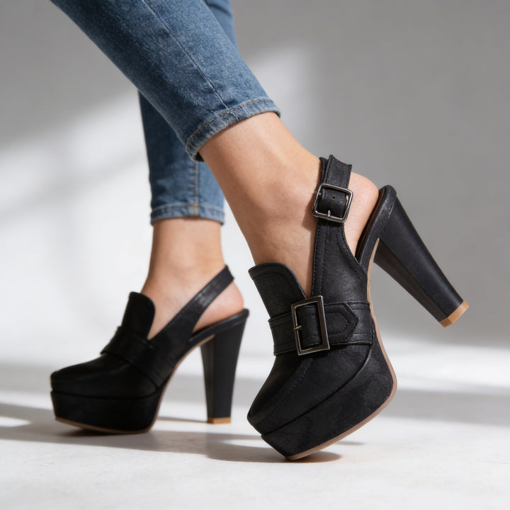 Anneliese | Womens Shoes Platform Slingback Block Heel Retro Chic 5