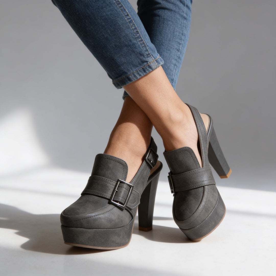 Anneliese | Womens Shoes Platform Slingback Block Heel Retro Chic 7