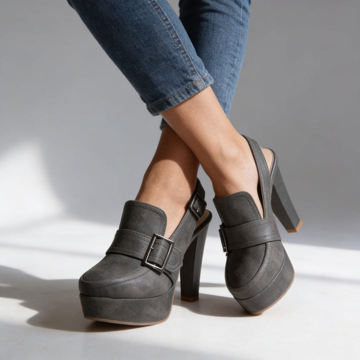 Anneliese | Womens Shoes Platform Slingback Block Heel Retro Chic 7