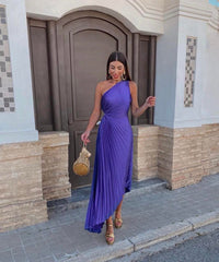 Mia | Elegantes Midi-Kleid mit One-Shoulder für Hochzeitsgäste