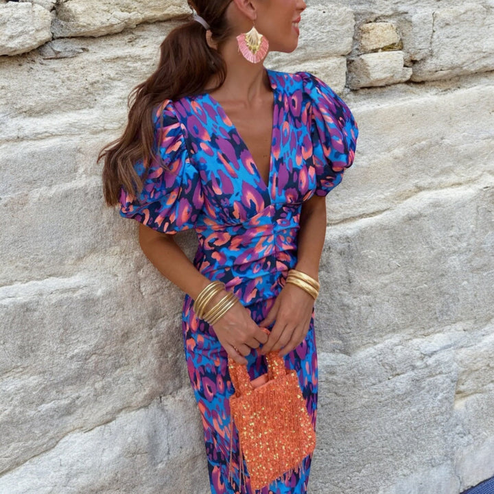 Ariana | Printed Dress Wedding Guest Elegant Flattering Summer Style 1