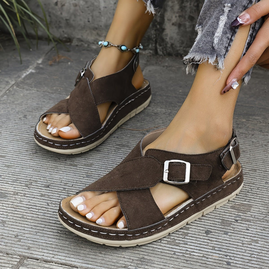 Aurelia | Retro-Inspired, Comfortable Women’s Double Buckle Platform Sandals 2