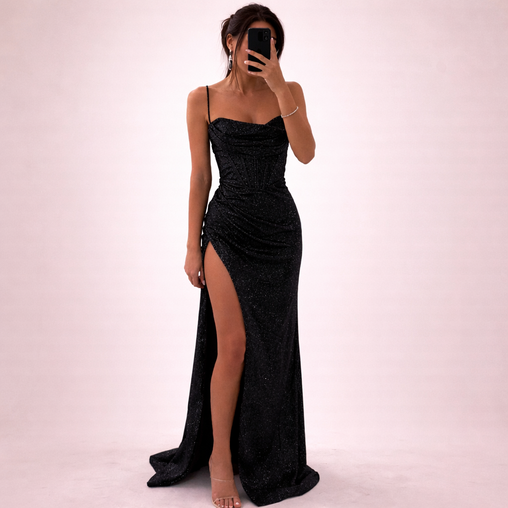 Aurora | Romantic sequined maxi dress 0