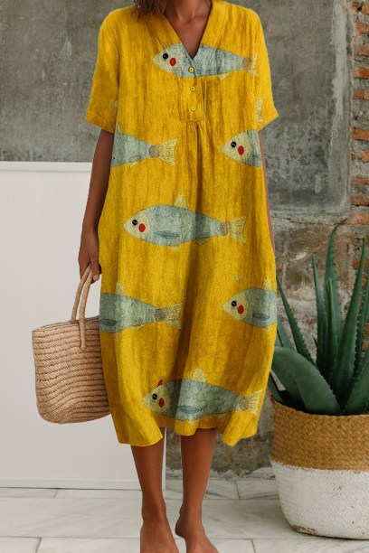 Betty | Abito artistico fluido taglia comoda da donna