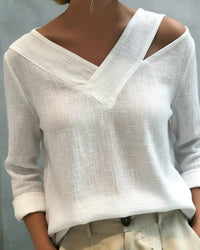 Tamara | Top donna con scollo a V asimmetrico e vestibilità comoda