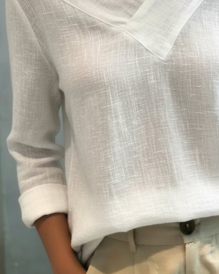 Ava | Asymmetric V-Neck & Relaxed Fit Women's Top - Elegant Blouse for Any Occasion 1