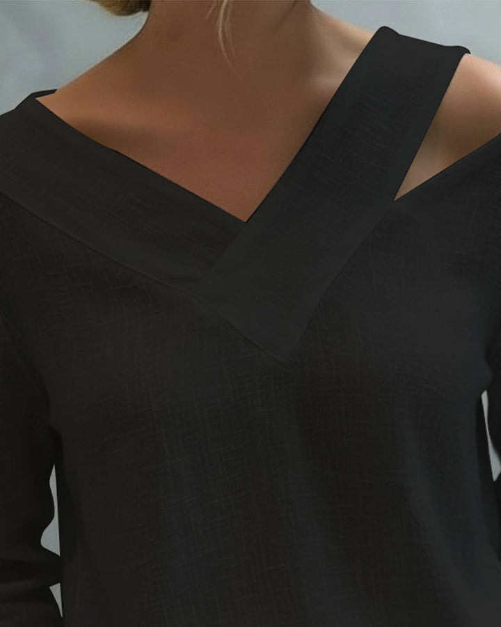 Ava | Asymmetric V-Neck & Relaxed Fit Women's Top - Elegant Blouse for Any Occasion 5