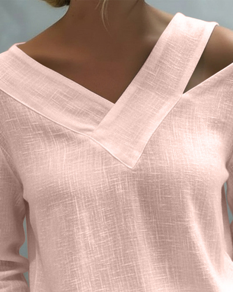 Ava | Asymmetric V-Neck & Relaxed Fit Women's Top - Elegant Blouse for Any Occasion 7