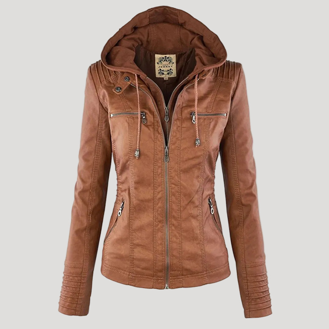 Ava | Stylish weatherproof women's faux leather jacket 10