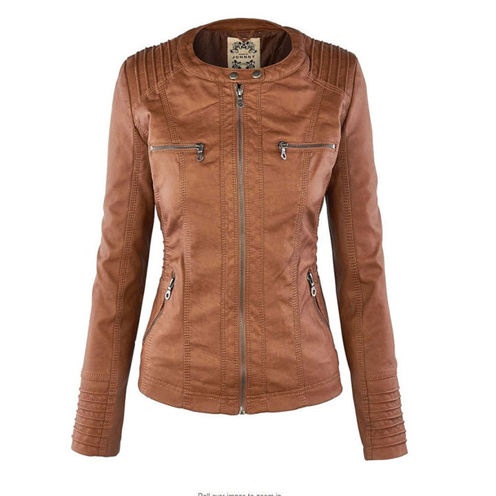 Ava | Stylish weatherproof women's faux leather jacket 7