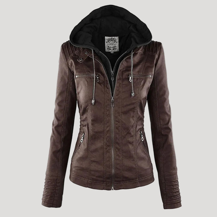 Ava | Stylish weatherproof women's faux leather jacket 9