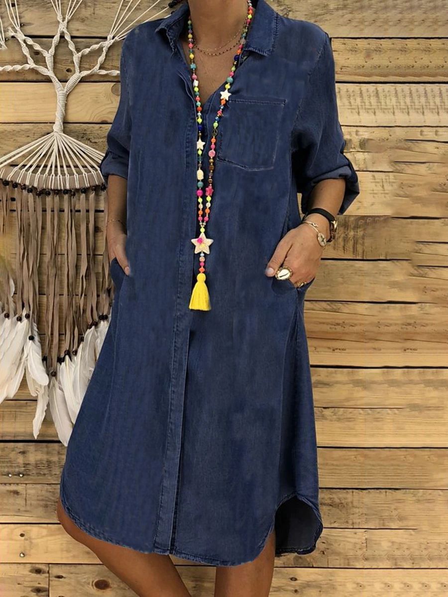 Aveline | Denim Shirt Dress Women Casual Relaxed Fit Soft Denim 2