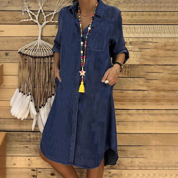 Aveline | Denim Shirt Dress Women Casual Relaxed Fit Soft Denim 5