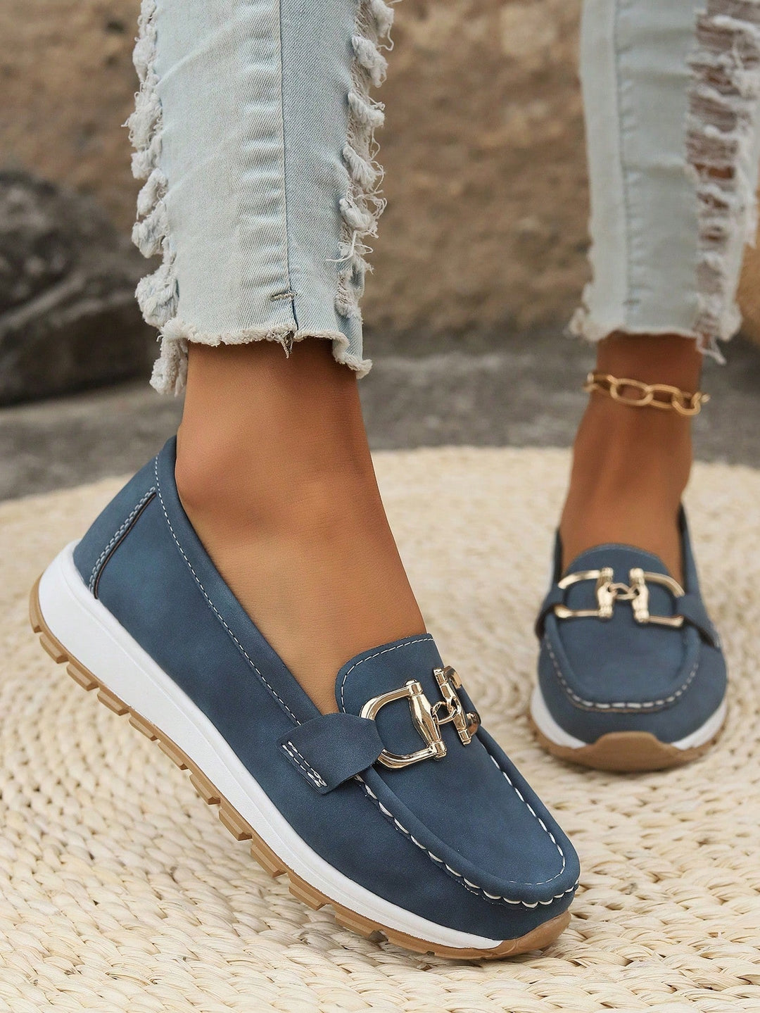 Aveline | Elegant Gold Buckle & Comfortable Women’s Loafers 8