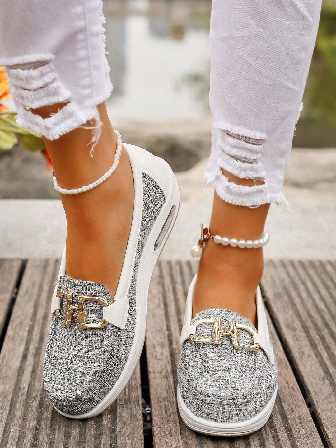 Aveline | Elegant Gold Buckle & Comfortable Women’s Loafers 9