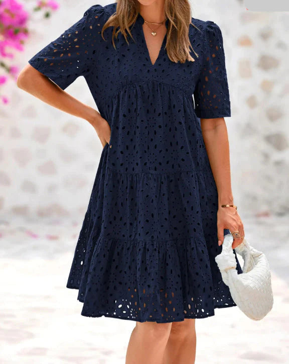 Aveline | Elegant Lace Ruffle Summer Dress – Soft &amp; Flowy 2