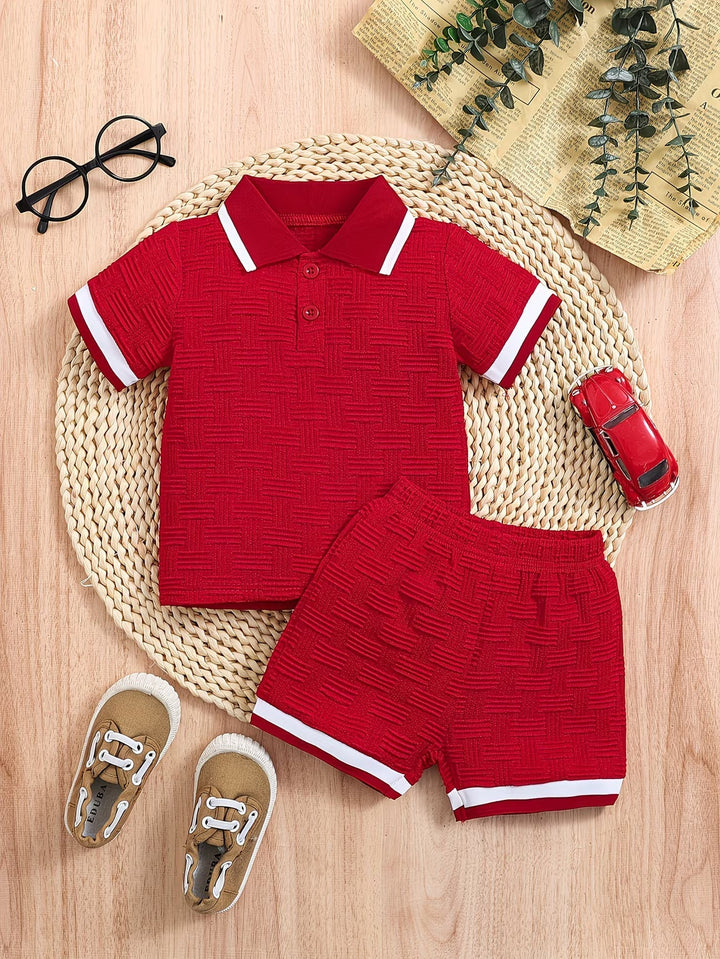 Basil | Textured, Comfortable &amp; Stylish Polo Shirt and Shorts Set 2
