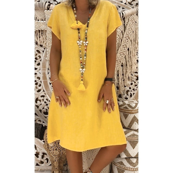 Beatrice | Flattering V-Neck &amp; Relaxed Fit Women's Mini Dress 3