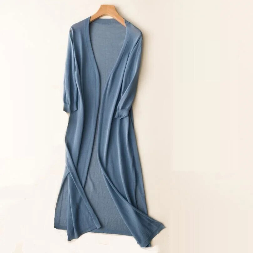 Benthe | Stylish long knitted cardigan 0