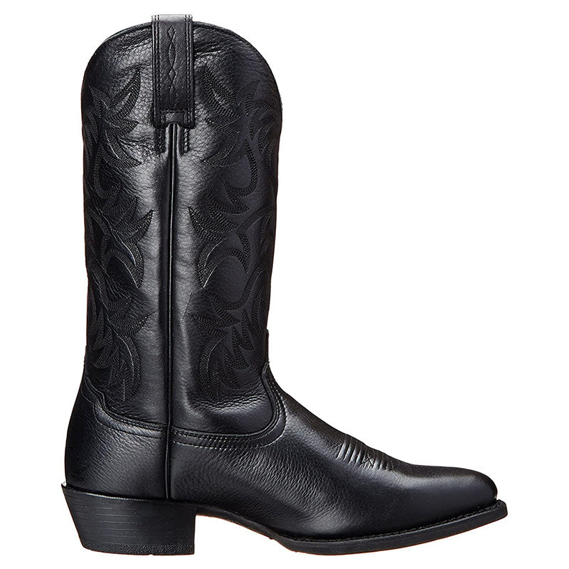 Bramwell | Black Leather Boots Mid-Length Western Durable Comfort Fit 2