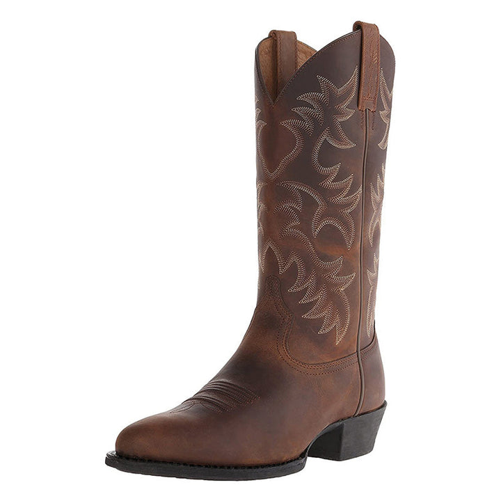 Bramwell | Black Leather Boots Mid-Length Western Durable Comfort Fit 4