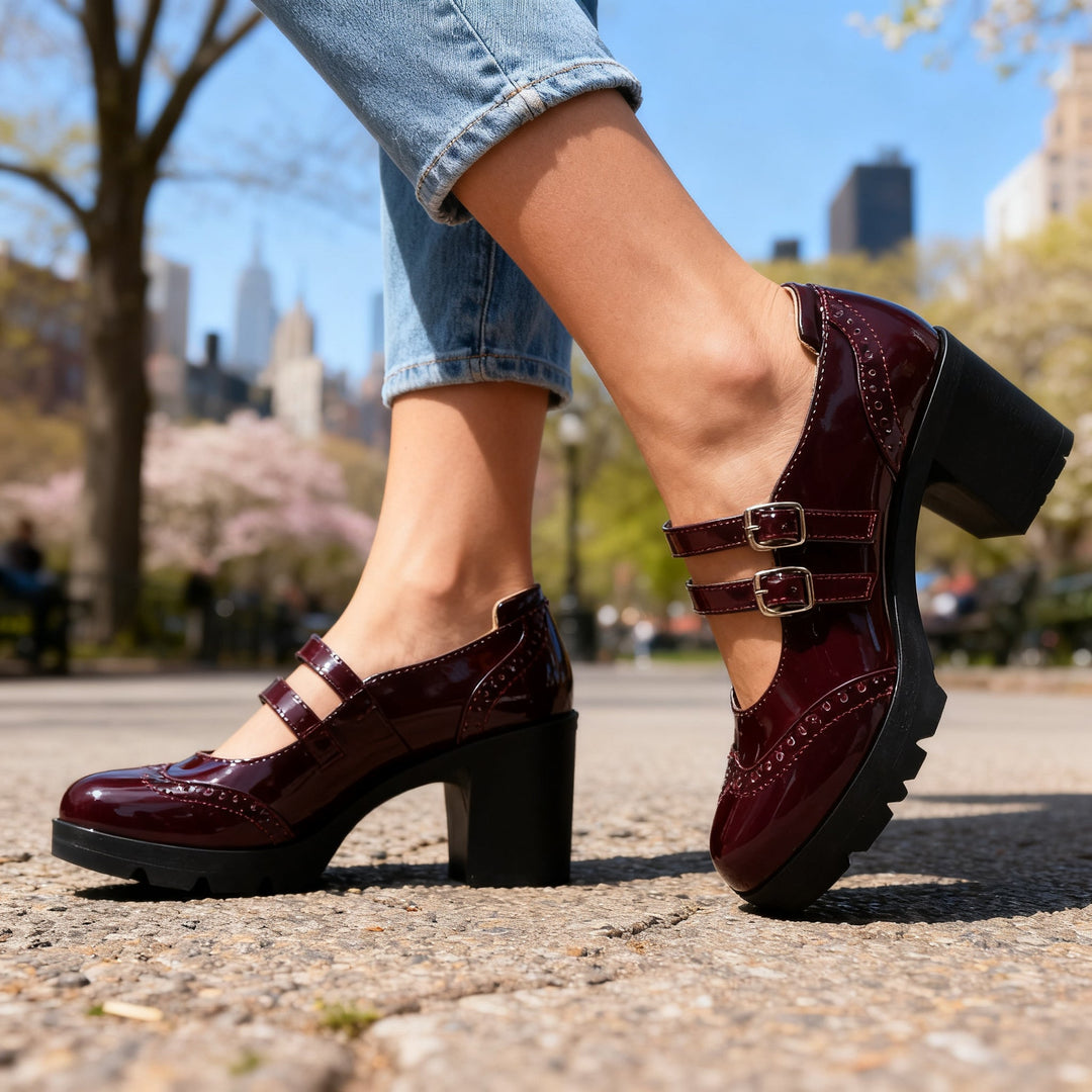Brexley | Women's Heels Platform Mary Jane Double Strap Casual Style 3