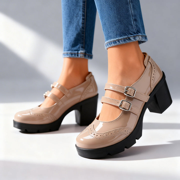 Brexley | Women's Heels Platform Mary Jane Double Strap Casual Style 4