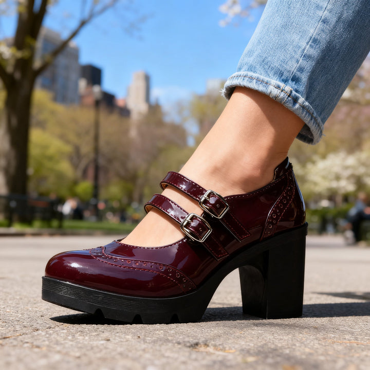 Brexley | Women's Heels Platform Mary Jane Double Strap Casual Style 8