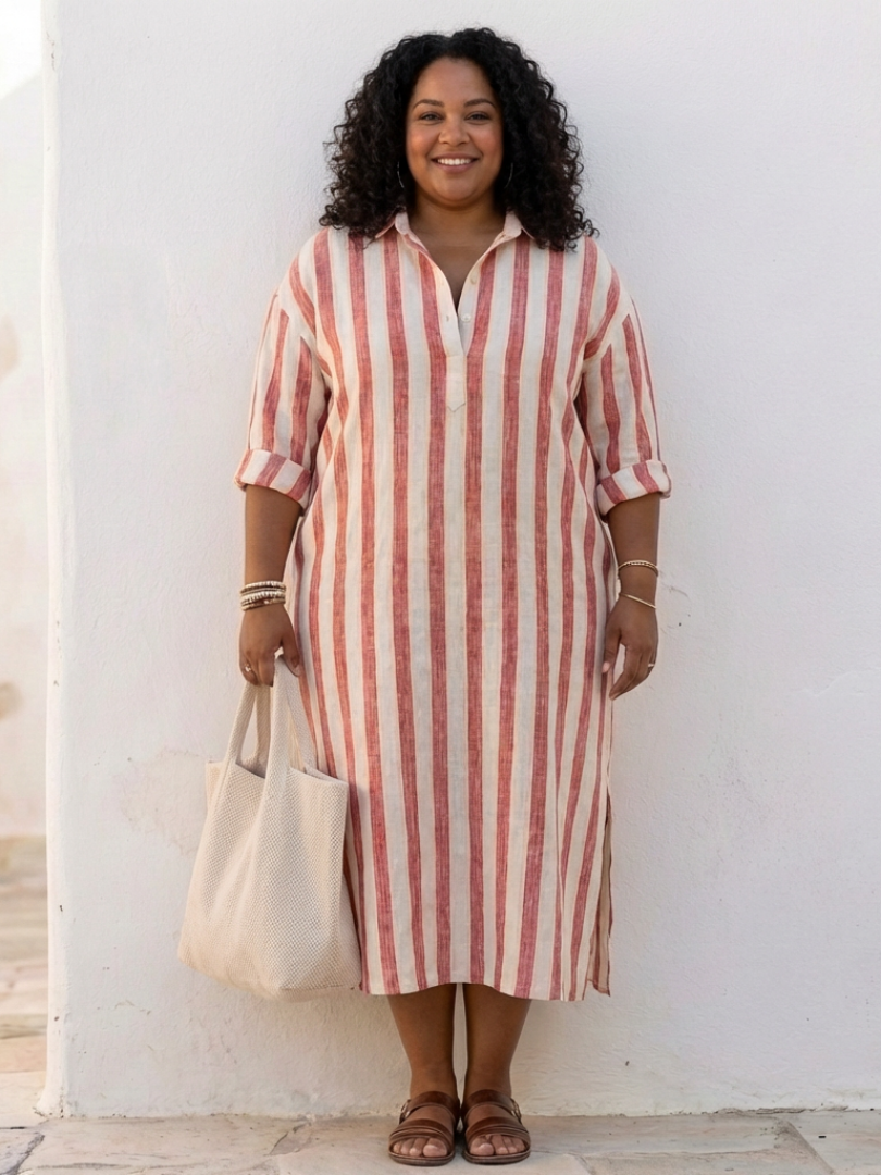 Brielle | Lightweight, Striped Women's Midi Dress – Effortless Summer Style 4