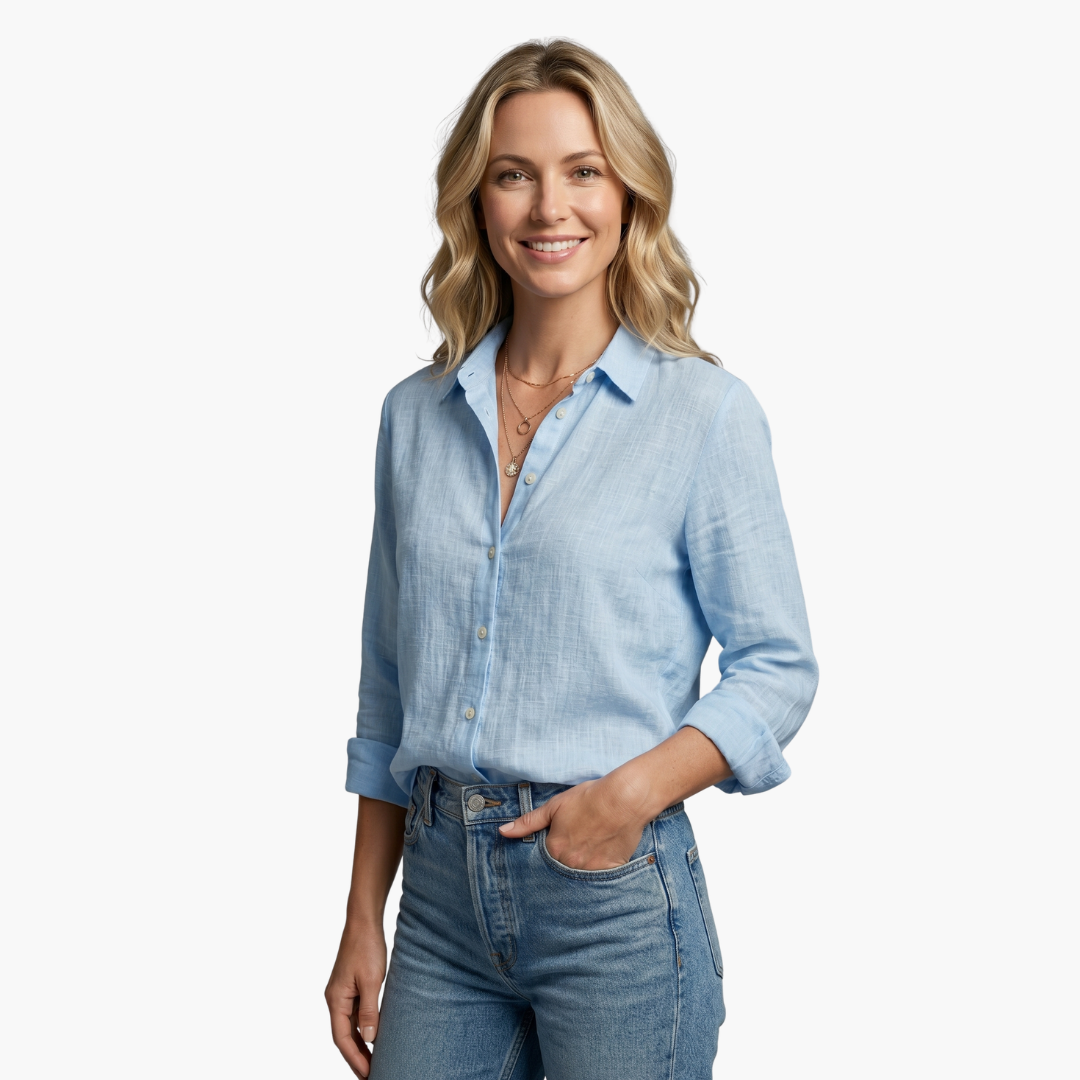 Brielle | Relaxed Fit Light Blue Women's Shirt – Elegant & Versatile Long Sleeve Blouse 2