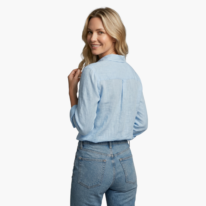 Brielle | Relaxed Fit Light Blue Women's Shirt – Elegant & Versatile Long Sleeve Blouse 3
