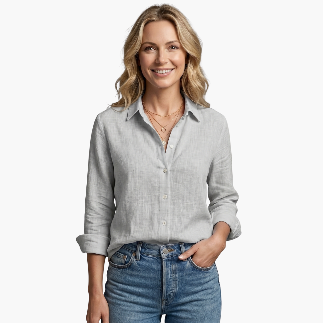 Brielle | Relaxed Fit Light Blue Women's Shirt – Elegant & Versatile Long Sleeve Blouse 5