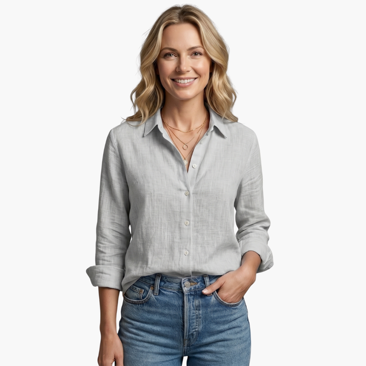 Brielle | Relaxed Fit Light Blue Women's Shirt – Elegant & Versatile Long Sleeve Blouse 5