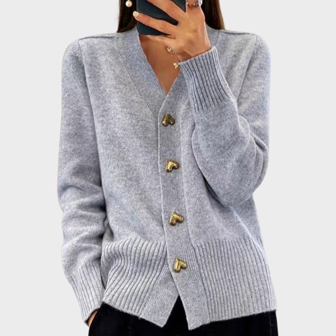 Brooke | Cardigan Sweater Heart Button Elegant Soft Comfortable Fit 1