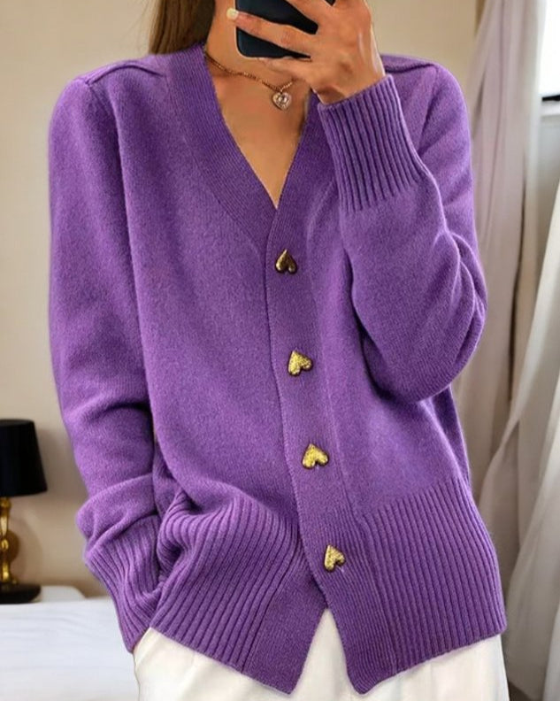 Brooke | Cardigan Sweater Heart Button Elegant Soft Comfortable Fit 3