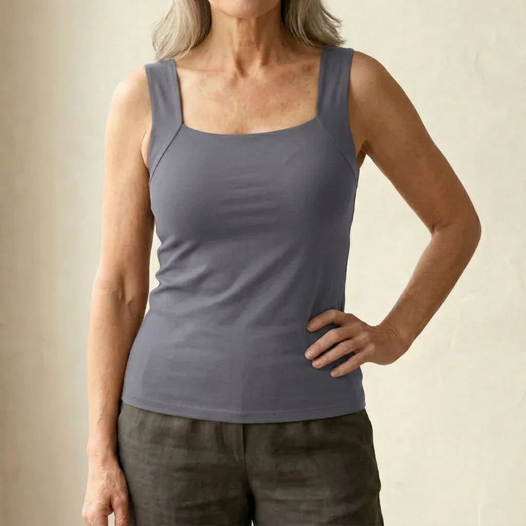 Calia | Comfortable Women's Tank Top with Built-In Bra - Stylish Square Neck Design 4