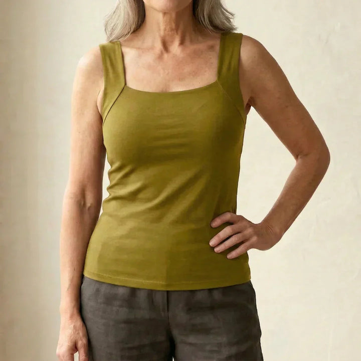 Calia | Comfortable Women's Tank Top with Built-In Bra - Stylish Square Neck Design 5