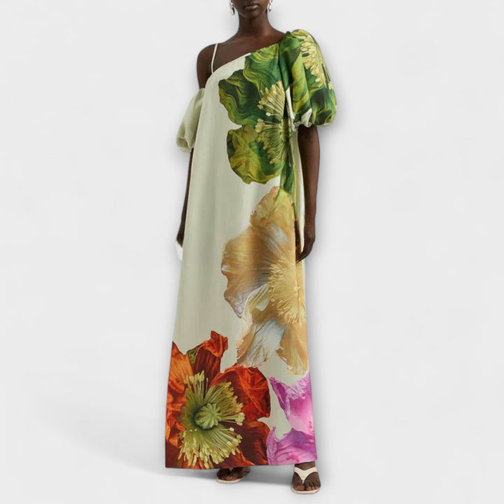 Calliope | Elegant Off Shoulder Maxi Dress – Tropical Floral Print for Women’s Dress & Wedding Guest Dresses 1