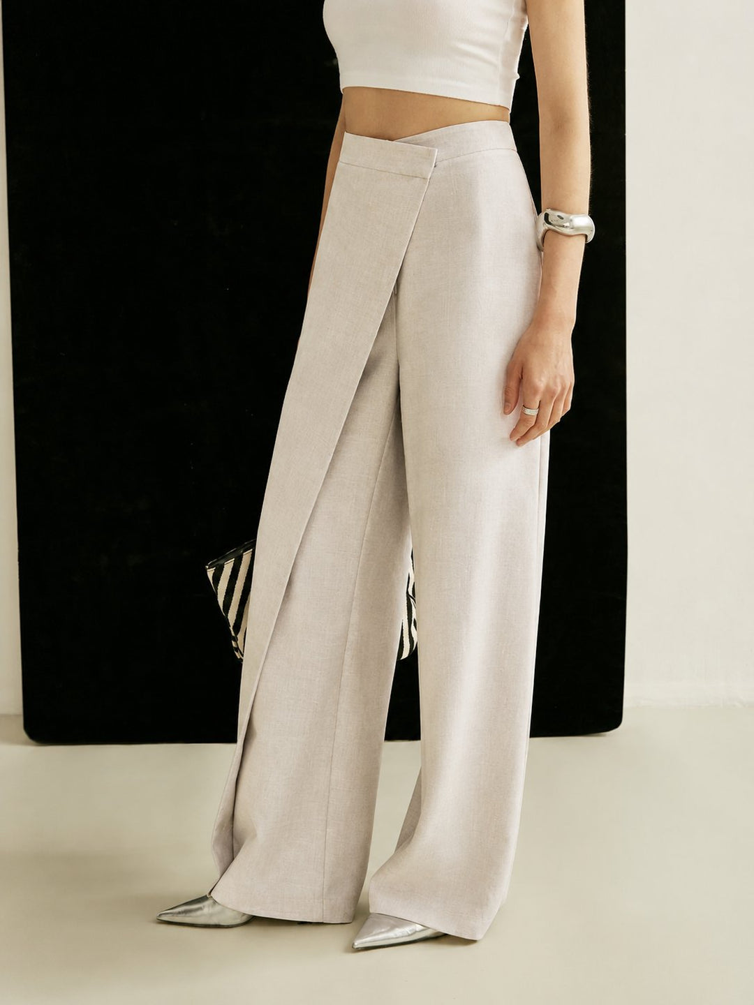 Camila | Women's High-Waist Asymmetric Wrap Wide Leg Pants 3